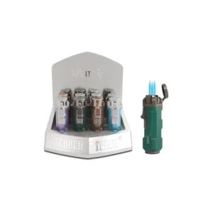 3Torch Auto Open w/cigar Punch 3.5" Asst Satin Finish