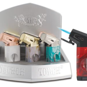 Premier Cigar Torch Built in Cigar Cutter See-thr Btane 4"