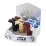 45 deg Micro Table Torch Hold Button 4" Asst Clear & Splatter Design