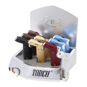 45 deg Micro Table Torch Hold Button 4" Asst Clear & Splatter Design