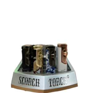 4 Torch Hexagon Shape See-thru Butane 3.75