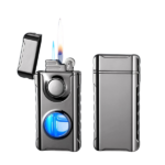 Dual Function Torch & Reg. Flame Lighter LG See-thru Butane 3" Asst Colors