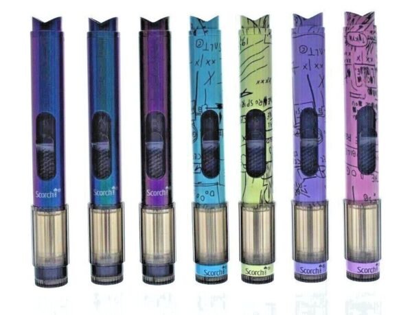 Pencil Torch See-thru Butane-asst 6.25 Pearl Colors & Designs